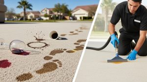 What types of stains can a professional carpet cleaner remove in Clovis
